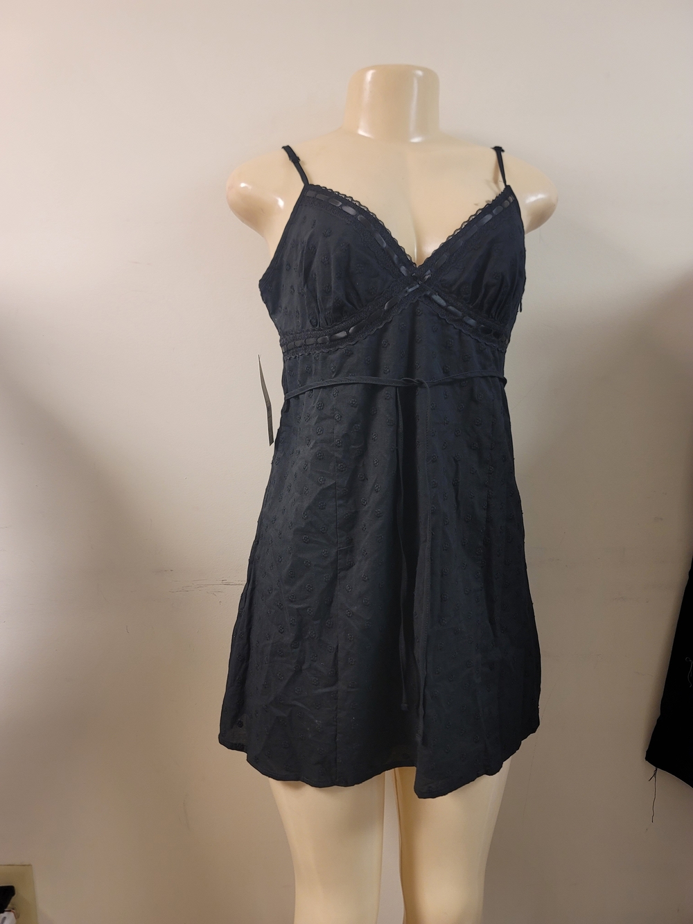 Black Lace-Trim Women's Chemise